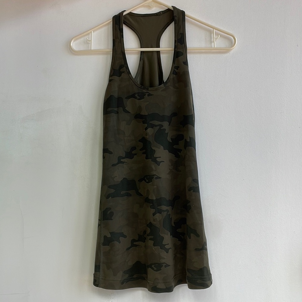 Lululemon Green Camo Racerback Tank